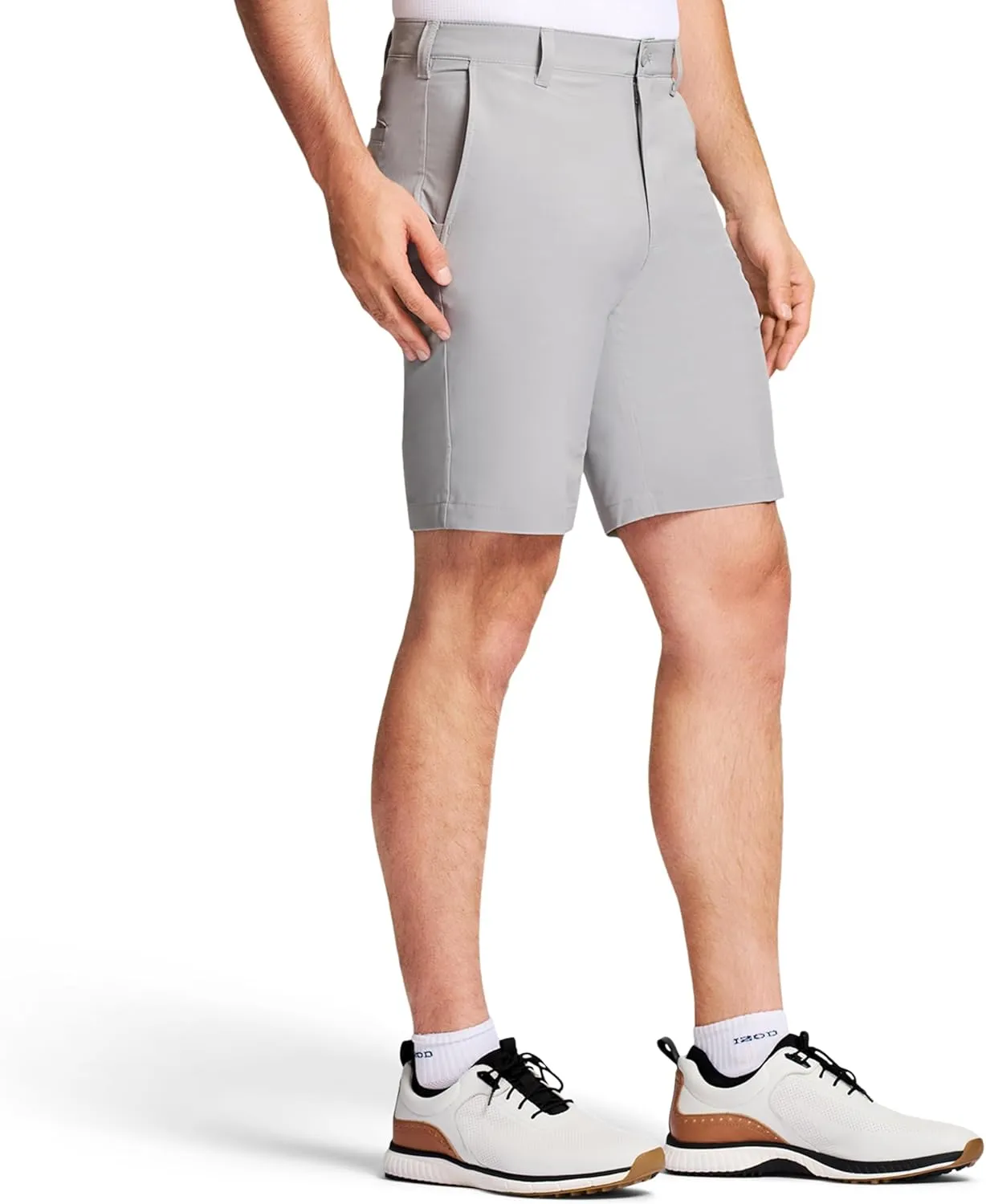 IZOD Men's Swingflex Straight-fit Stretch Golf Shorts, 9.5-inch Inseam