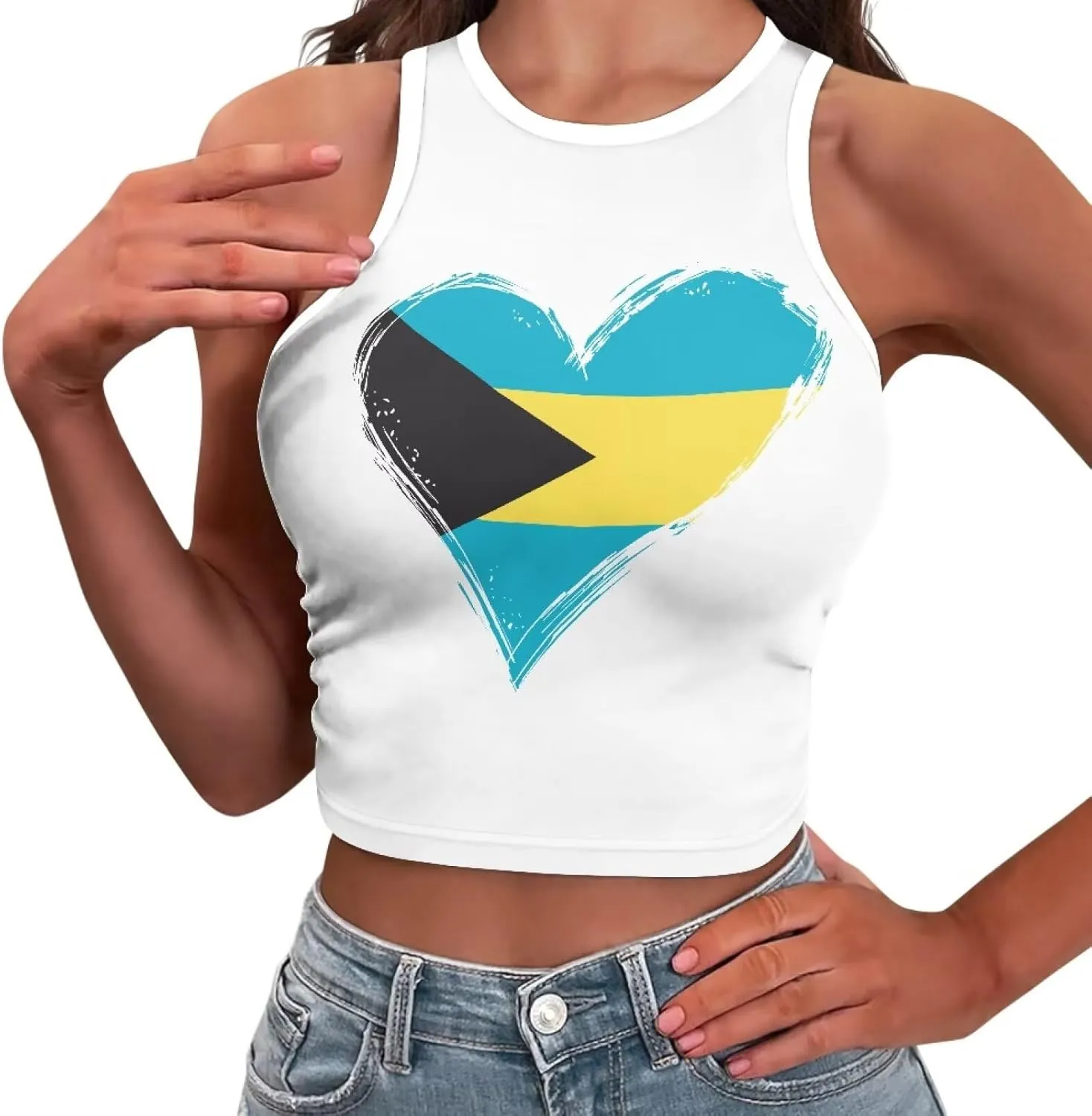 Jamaican Pride Tank Top for Women Jamaican Flag Tank Tops Ethnic Style Casual Basic Tank Crop Tops XS-XXL