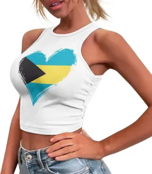 Jamaican Pride Tank Top for Women Jamaican Flag Tank Tops Ethnic Style Casual Basic Tank Crop Tops XS-XXL