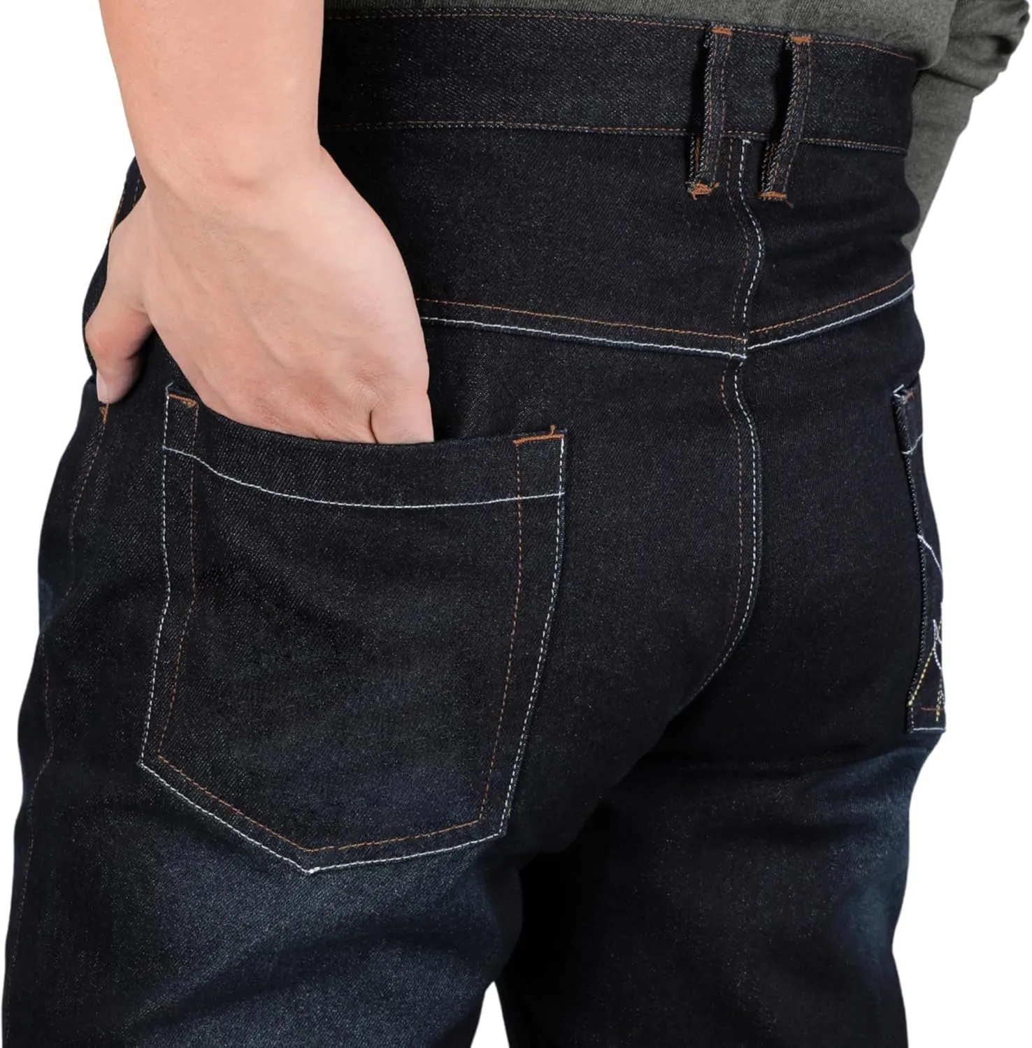 KONRECO FR Pants for Men Flame Resistant 14oz Heavy Duty Denim Pre-Washed Relaxed FR Jeans