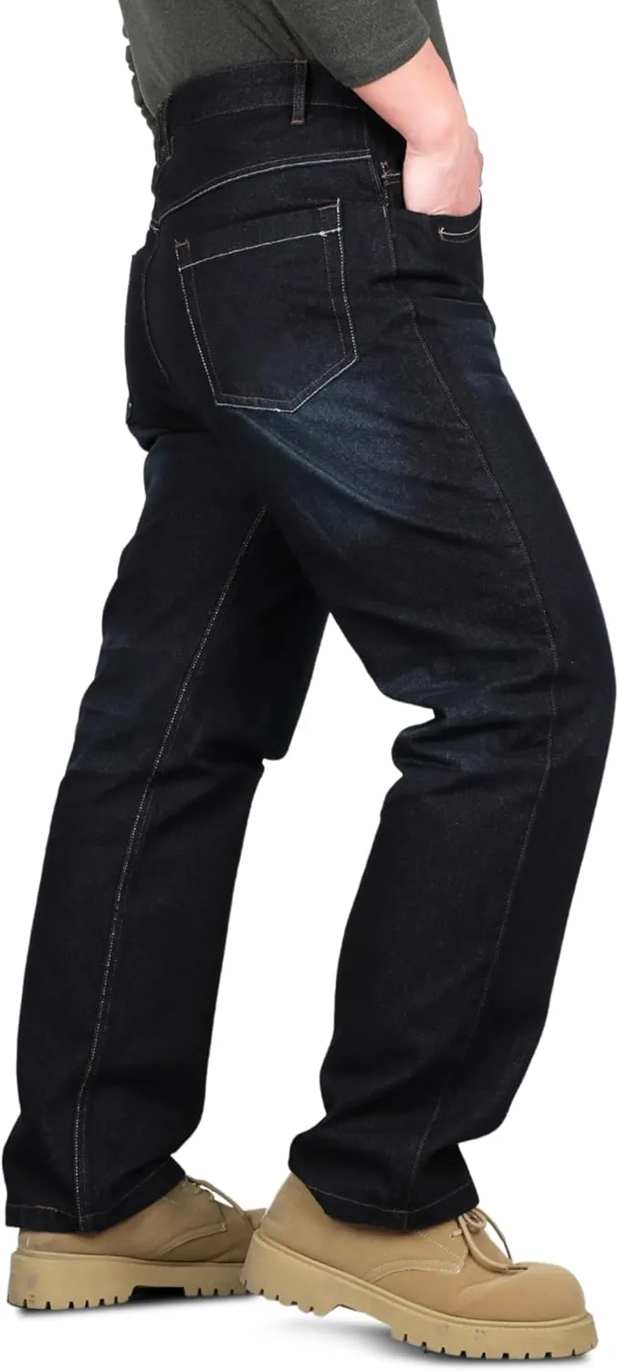KONRECO FR Pants for Men Flame Resistant 14oz Heavy Duty Denim Pre-Washed Relaxed FR Jeans