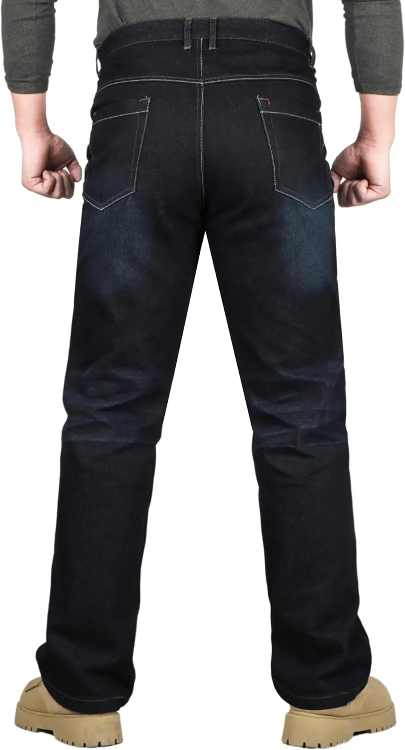 KONRECO FR Pants for Men Flame Resistant 14oz Heavy Duty Denim Pre-Washed Relaxed FR Jeans