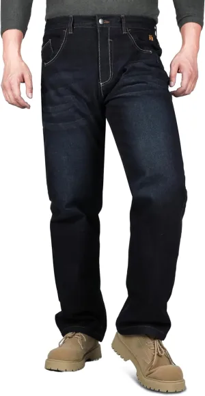 KONRECO FR Pants for Men Flame Resistant 14oz Heavy Duty Denim Pre-Washed Relaxed FR Jeans