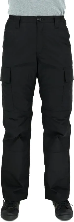 LAPG Women's Stretch Core Cargo Tactical Pants, Elastic Waistband, High Rise, Relaxed Fit, Outdoor Work Pants, Black