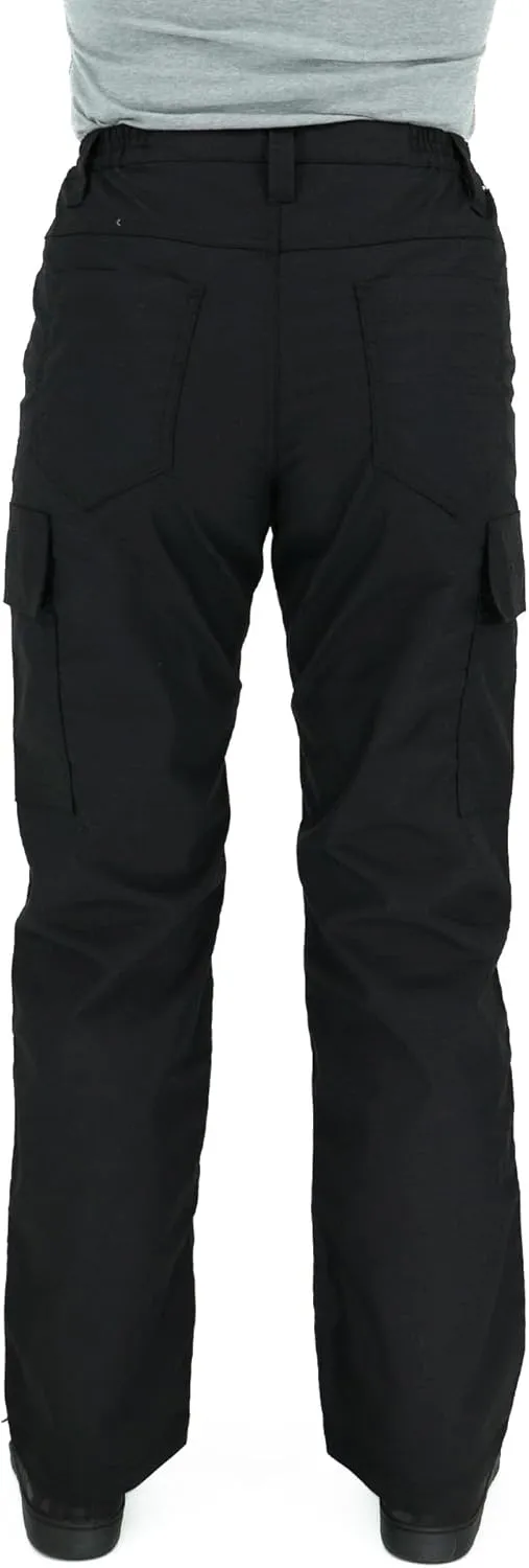 LAPG Women's Stretch Core Cargo Tactical Pants, Elastic Waistband, High Rise, Relaxed Fit, Outdoor Work Pants, Black