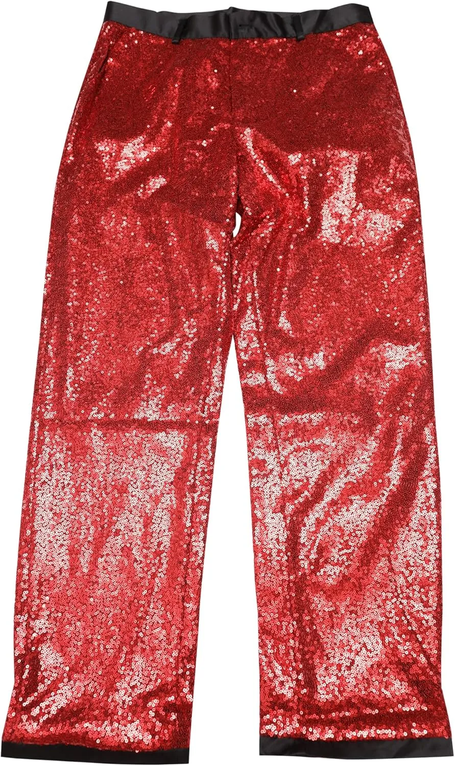 Lars Amadeus Sequin Dress Pants for Men's Straight Leg Button Down Party Metallic Shiny Suit Trouser