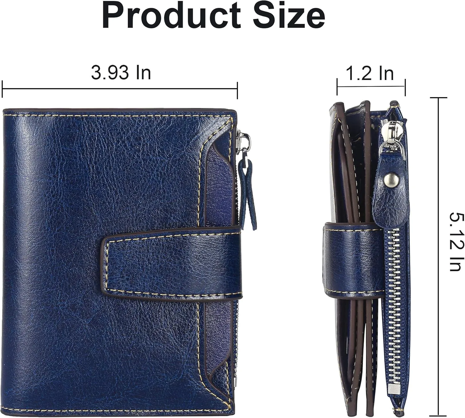 Lavemi Small Compact Women Wallet RFID Blocking Genuine Leather Bifold Purse with ID Windows