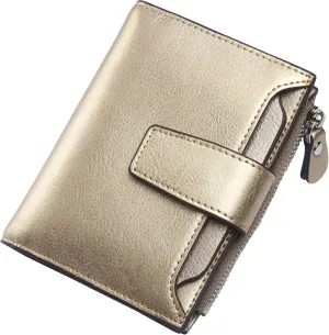 Lavemi Small Compact Women Wallet RFID Blocking Genuine Leather Bifold Purse with ID Windows