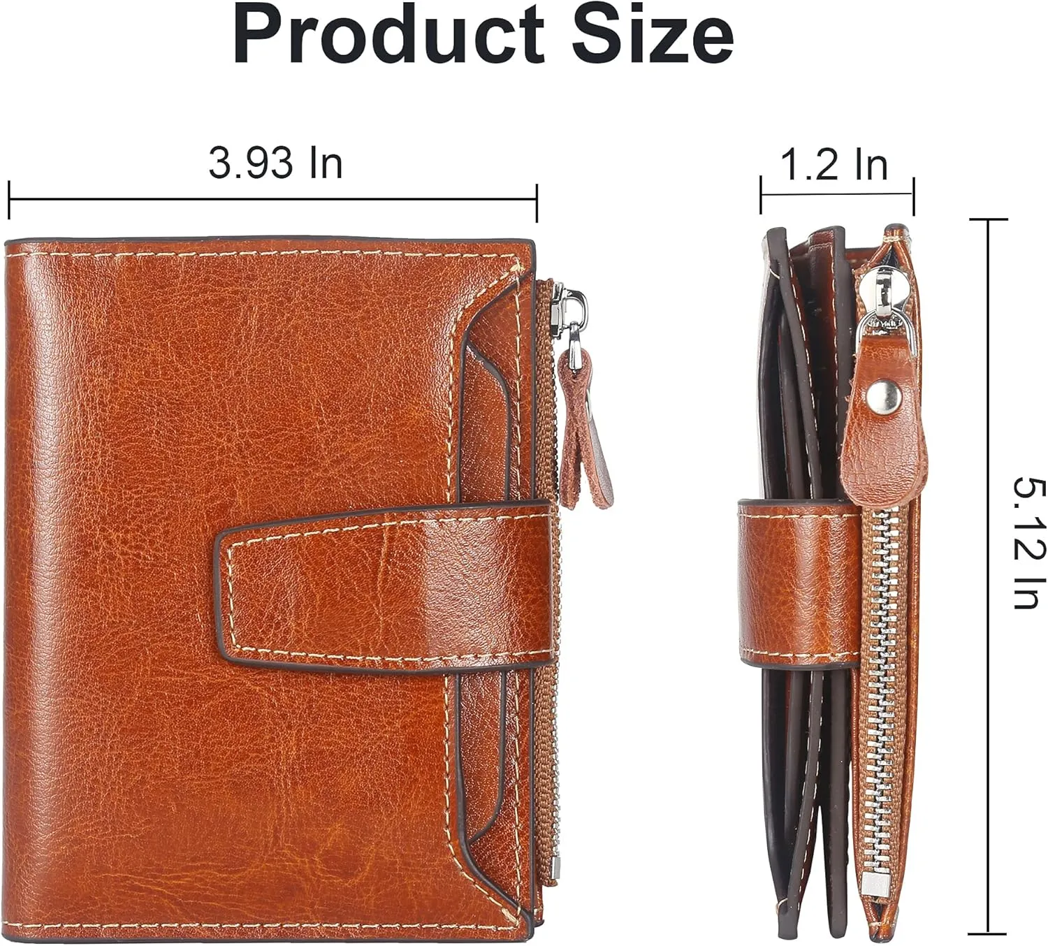 Lavemi Small Compact Women Wallet RFID Blocking Genuine Leather Bifold Purse with ID Windows