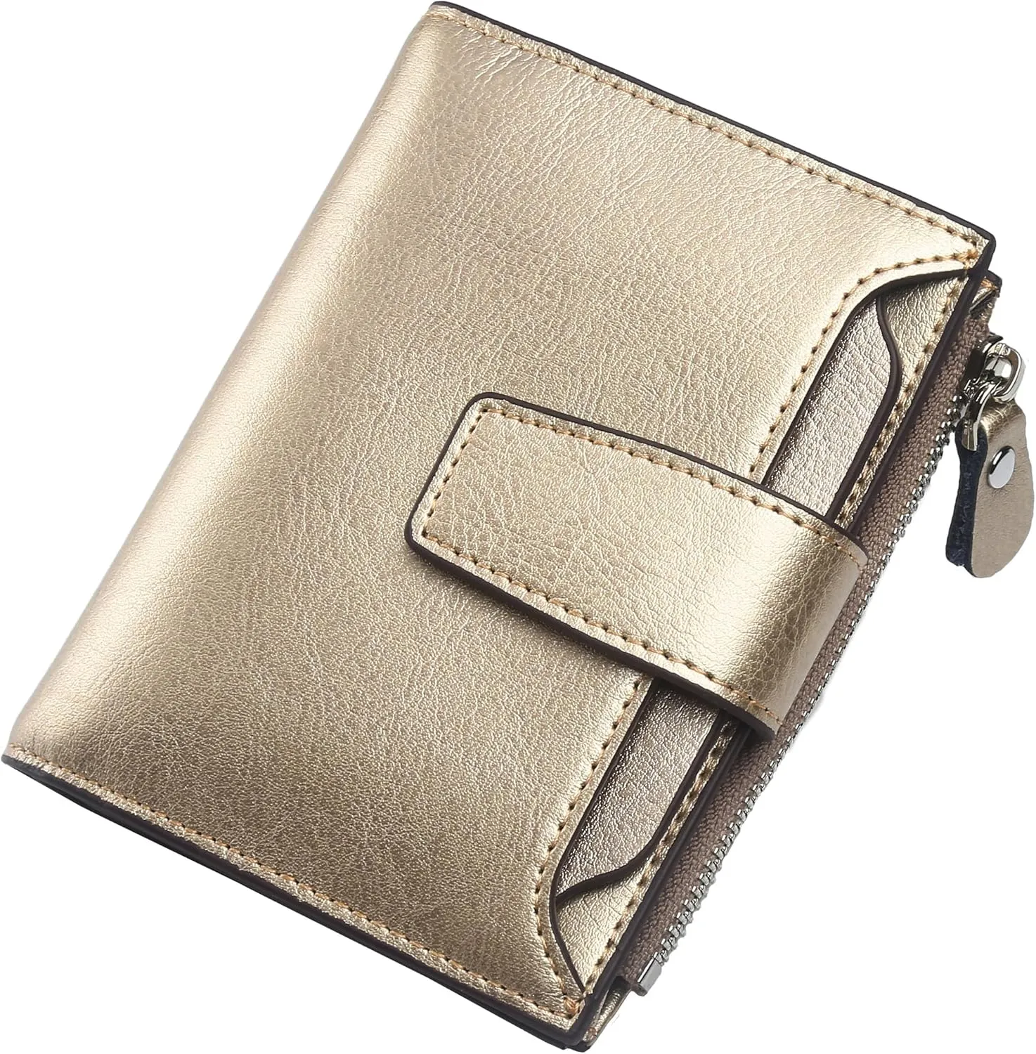 Lavemi Small Compact Women Wallet RFID Blocking Genuine Leather Bifold Purse with ID Windows