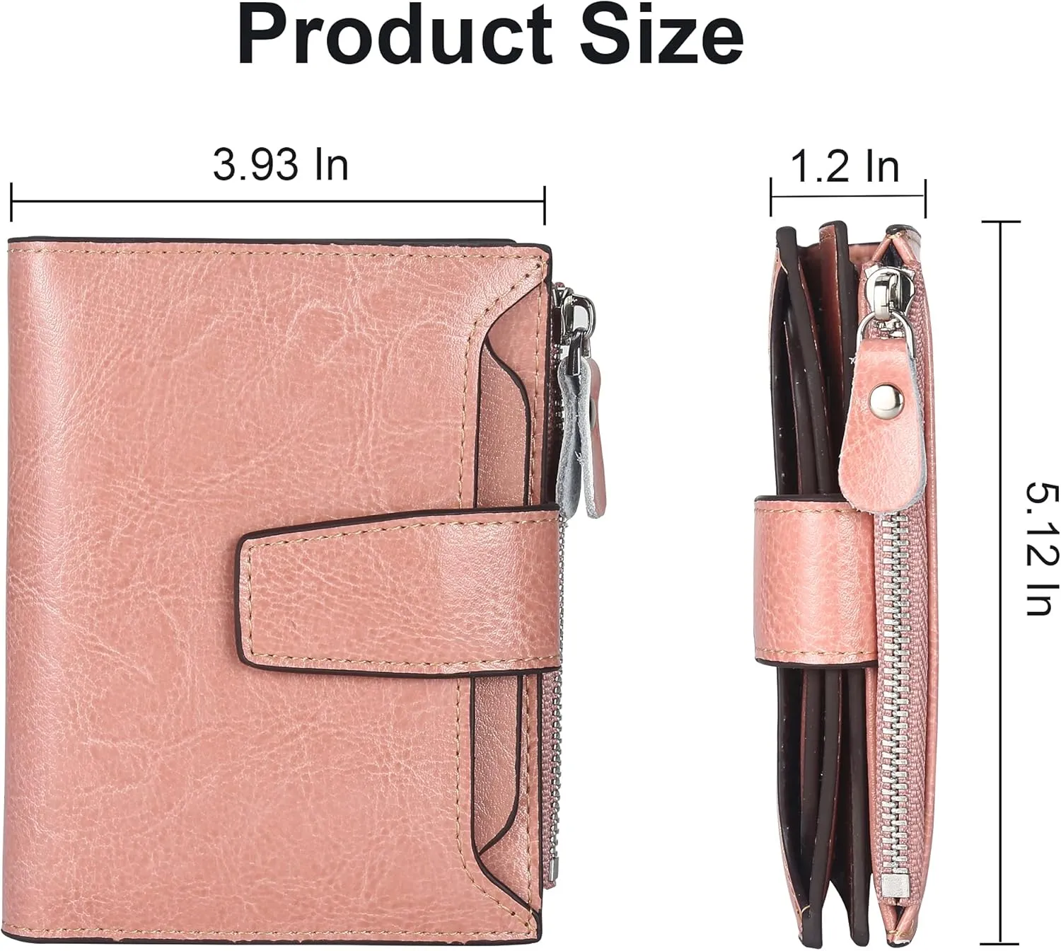 Lavemi Small Compact Women Wallet RFID Blocking Genuine Leather Bifold Purse with ID Windows