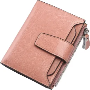 Lavemi Small Compact Women Wallet RFID Blocking Genuine Leather Bifold Purse with ID Windows