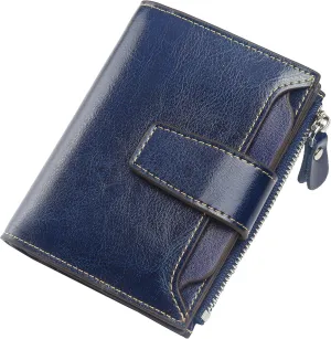 Lavemi Small Compact Women Wallet RFID Blocking Genuine Leather Bifold Purse with ID Windows