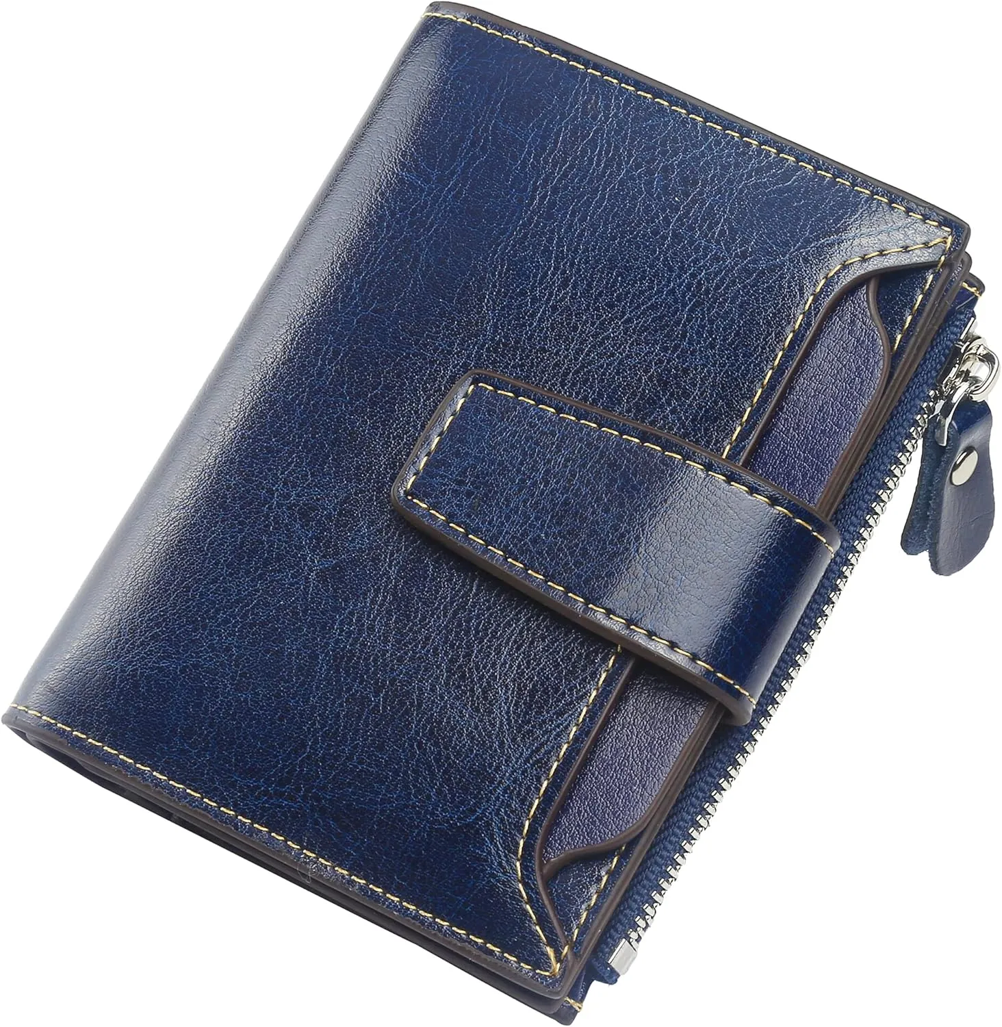 Lavemi Small Compact Women Wallet RFID Blocking Genuine Leather Bifold Purse with ID Windows