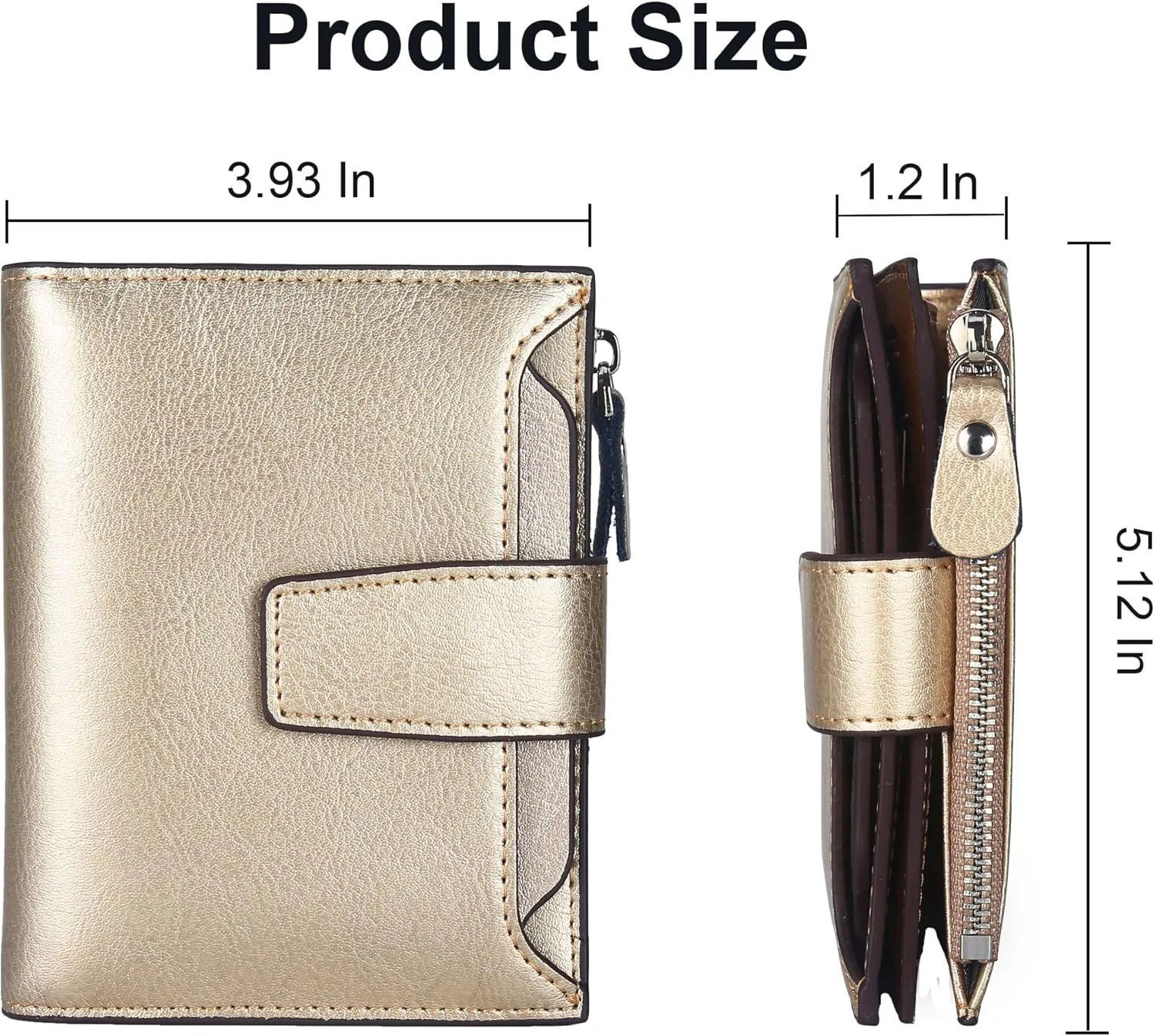 Lavemi Small Compact Women Wallet RFID Blocking Genuine Leather Bifold Purse with ID Windows