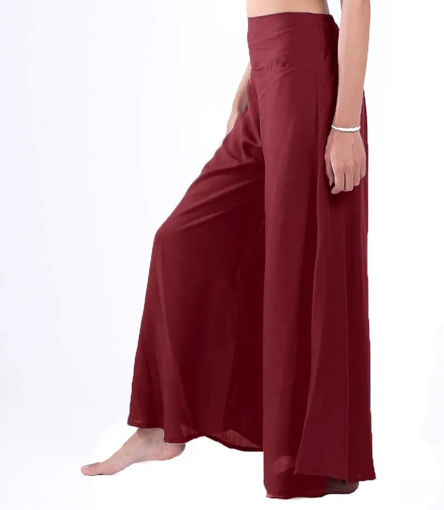 LOFBAZ Women's Wide Leg Palazzo Pants Yoga Lounge Hippie Harem Flowy Trousers