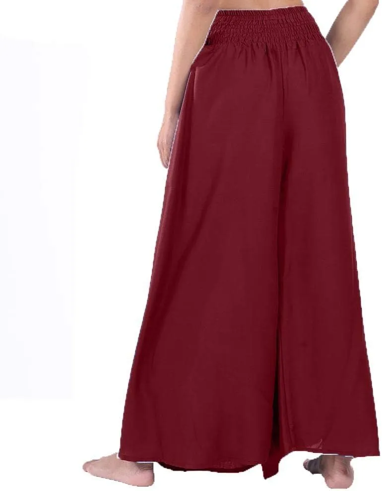 LOFBAZ Women's Wide Leg Palazzo Pants Yoga Lounge Hippie Harem Flowy Trousers