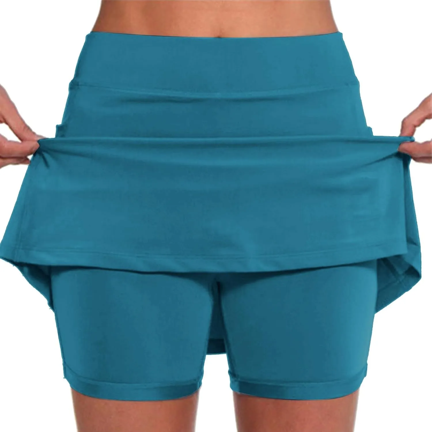 Long Golf Skirts for Women with Shorts Black Mini Skirt with Slit Low Rise Biker Shorts Women Tummy Control Plus