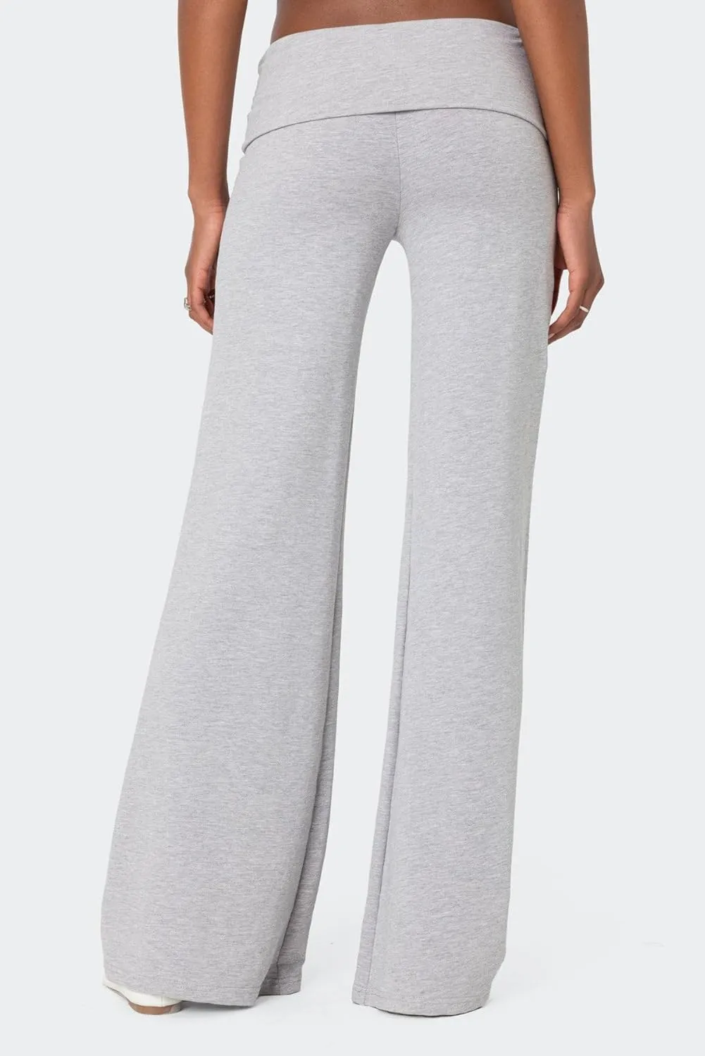 Luckinbaby Women's Flare Skinny Pants Fold Over Leggings Stretch Bootcut Bell Bottom Slim Fit Yoga Pants Y2k Joggers