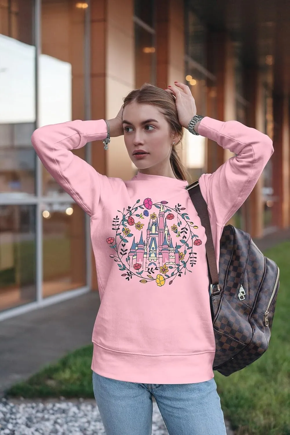 Magic Kingdom Sweatshirt Women Magical Castle Graphic Pullover Shirts Family Vacation Casual Long Sleeve Tops