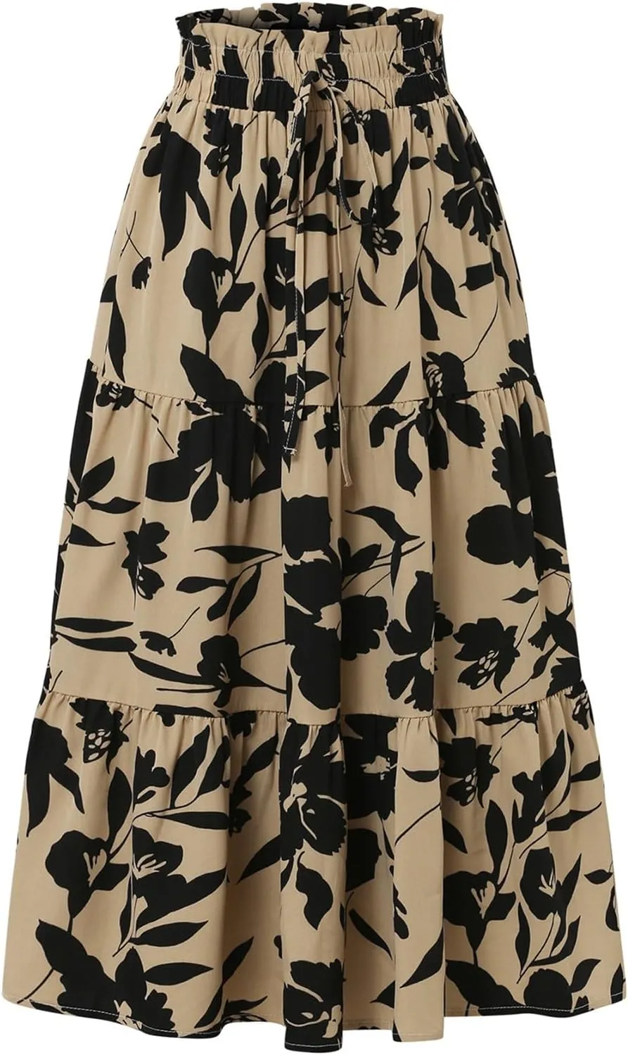 Maxi Skirt Maxi Spring Flowy Boho Comfy Tiered Western Women's Maxi Skirt