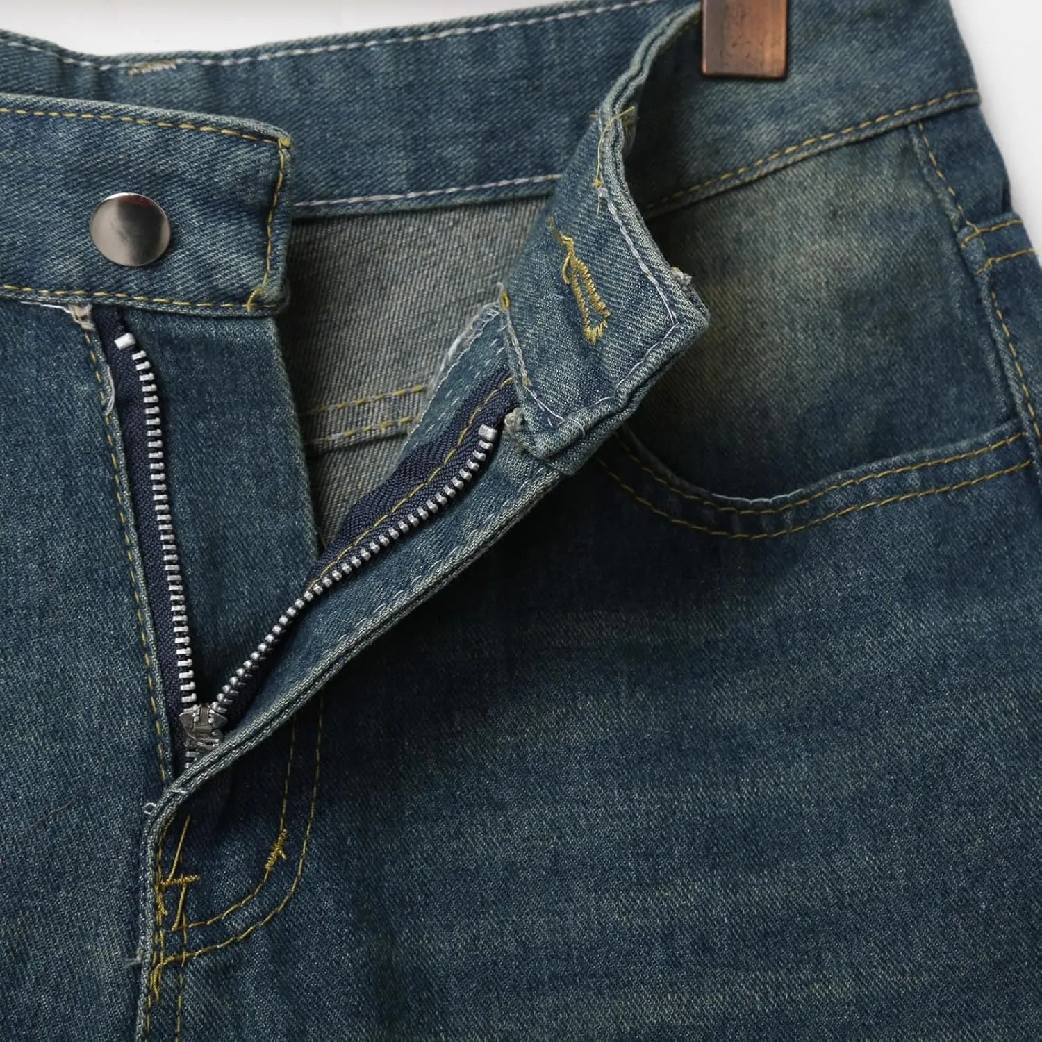 Mens Baggy Denim Jorts Y2K Grunge Loose Fit Hip Hop Jean Shorts Casual Short Jeans with Pockets Streetwear