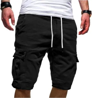 Mens Classic Cargo Work Shorts Sports Pants Loose Straight Leg Trouser with Pockets Hiking Outdoor Joggers Overalls