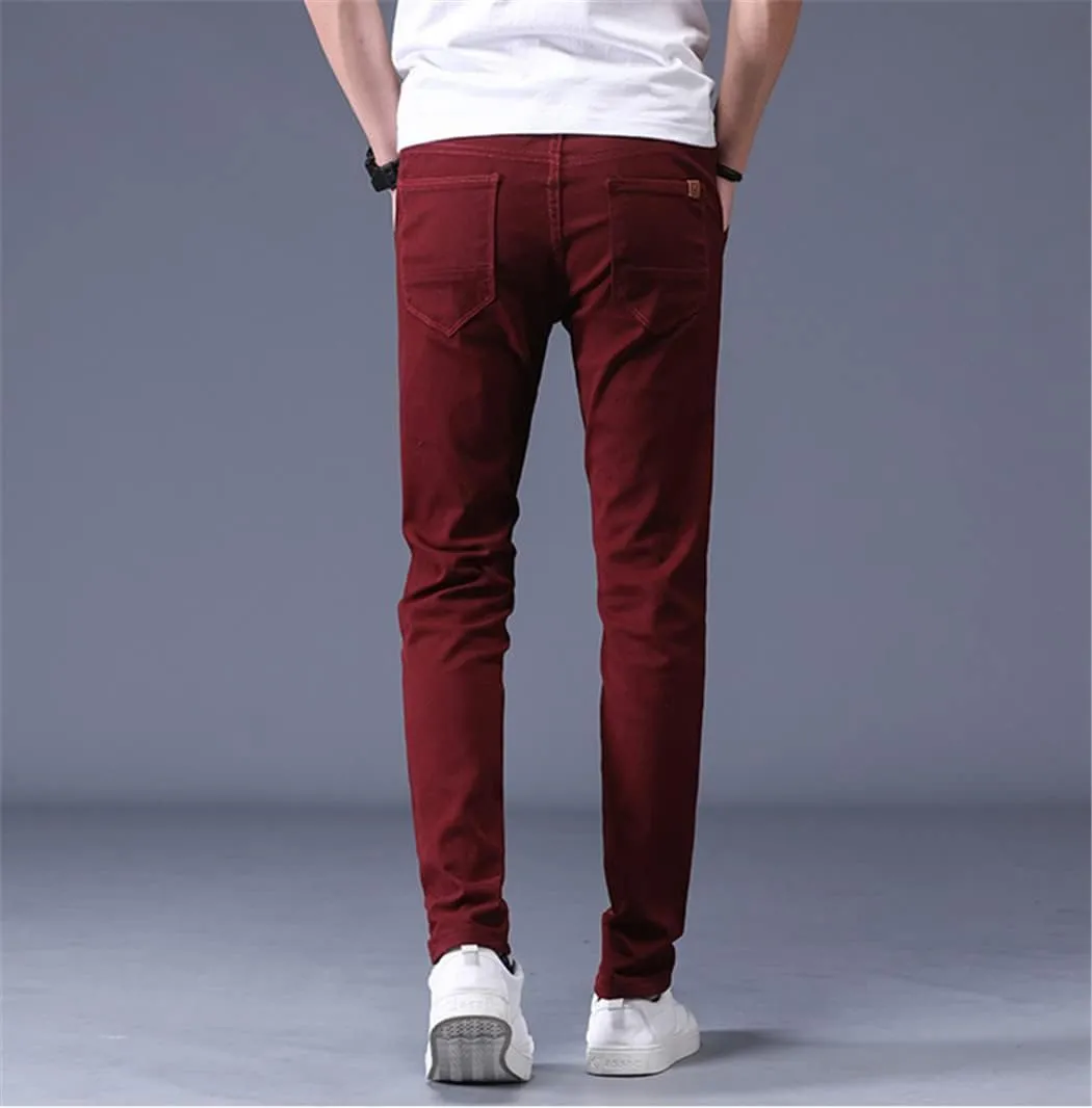 Men's Classic Khaki Casual Pants, Business Slim Fit Cotton Stretch Trousers