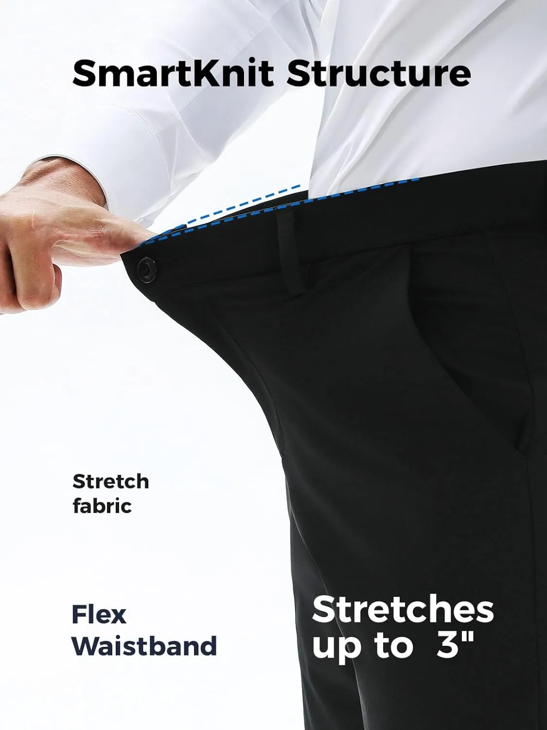 Mens Dress Pants, Cool 24X Men's Casual Classic Fit Golf Work Stretch Pants Lightweight Flat Front Pants