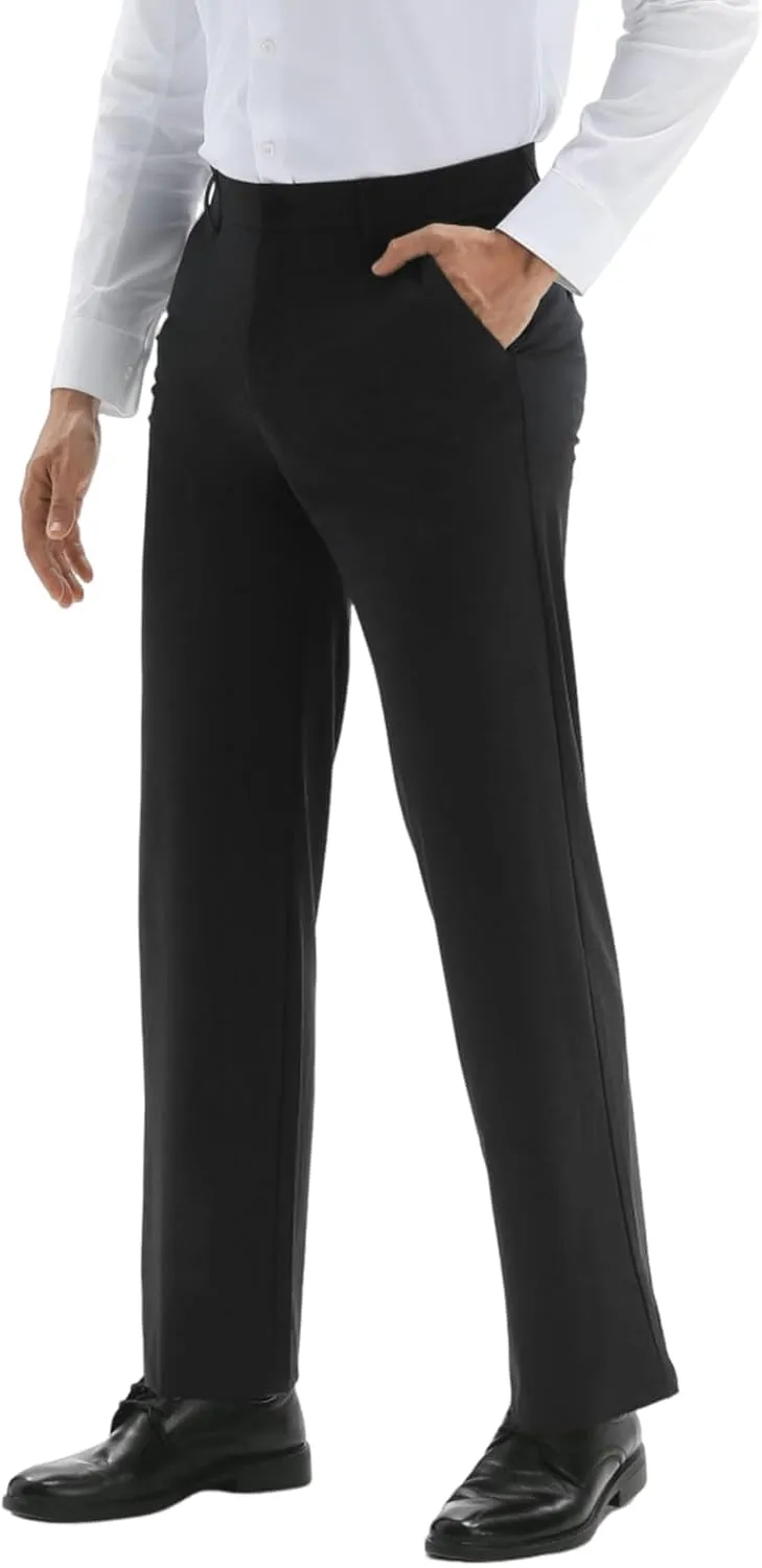 Mens Dress Pants, Cool 24X Men's Casual Classic Fit Golf Work Stretch Pants Lightweight Flat Front Pants