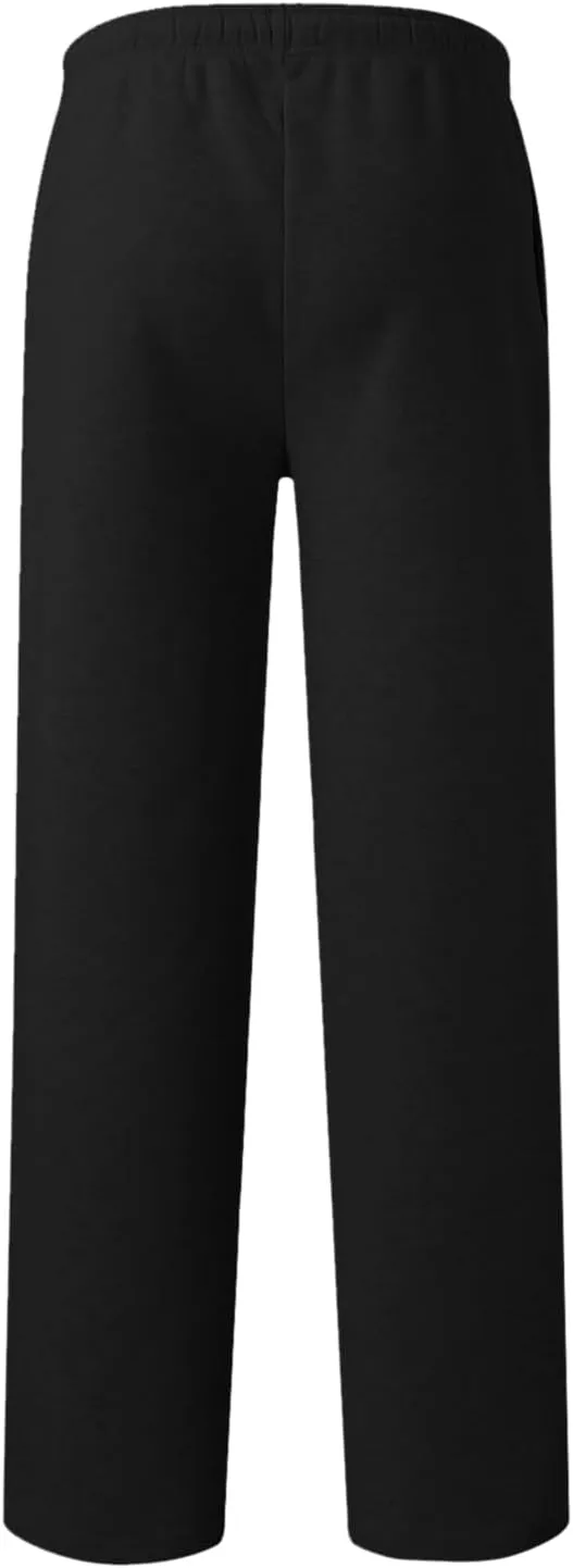 Men's Fleece Cargo Sweatpants Baggy Wide Straight Leg Joggers Classic Fit Flat Front Leisure and Daily Wear