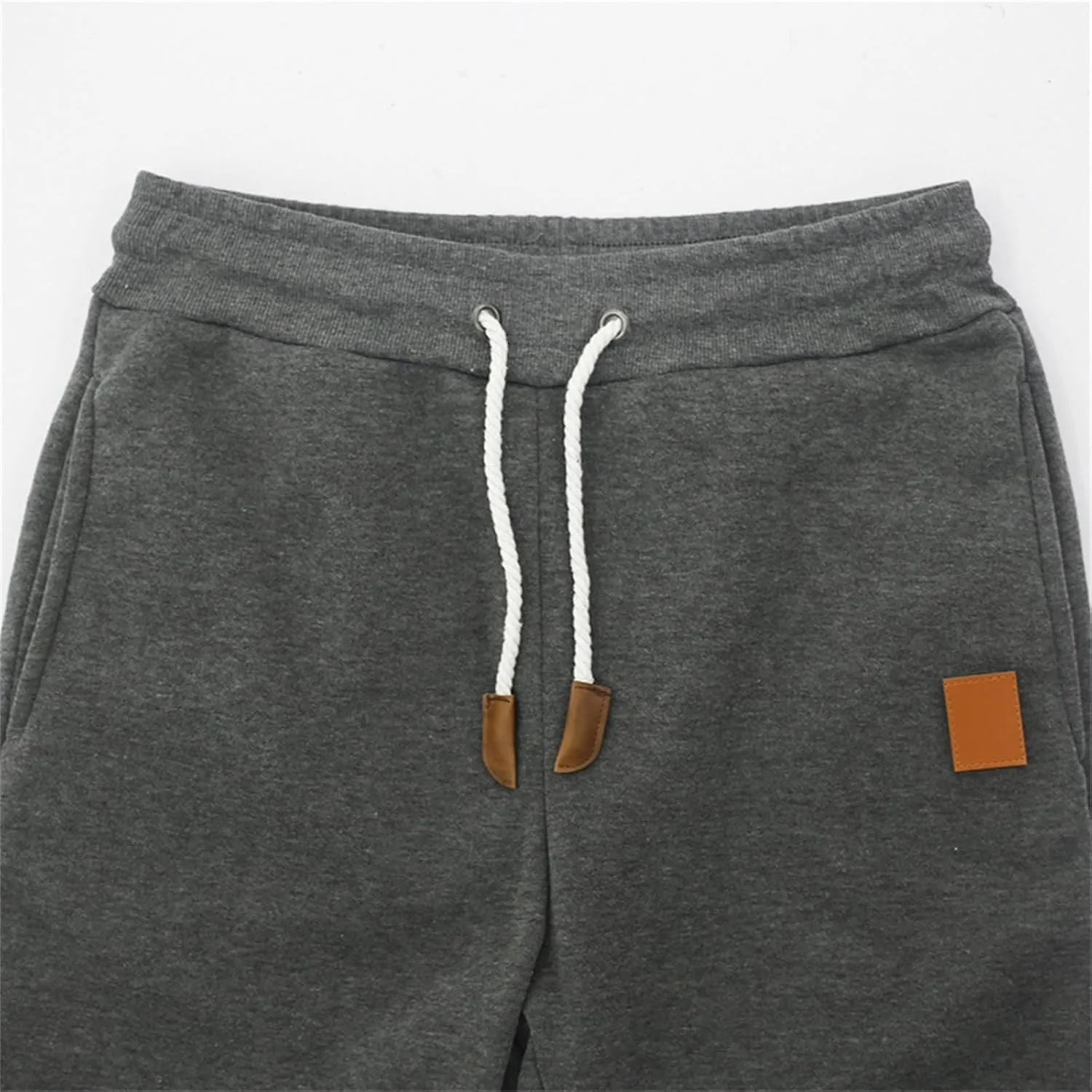Men's Fleece Cargo Sweatpants Baggy Wide Straight Leg Joggers Classic Fit Flat Front Leisure and Daily Wear