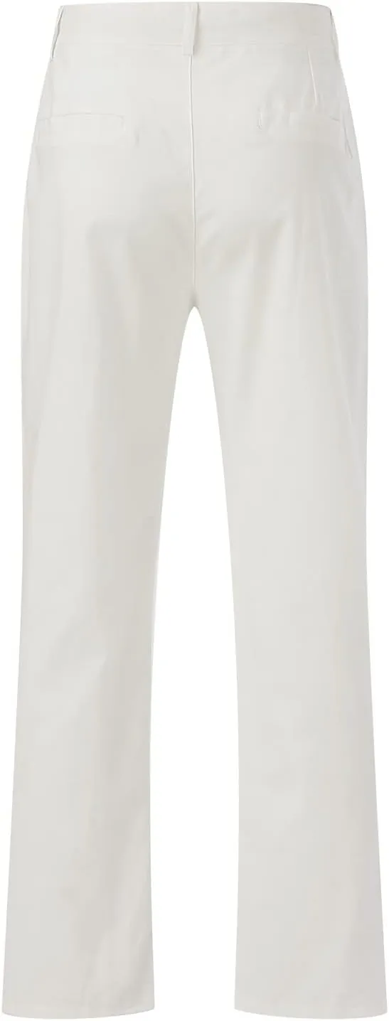 Mens Linen Dress Pants Casual Cotton Blend Relaxed Fit Straight Leg Khaki Pants Flat Front Twill Chino Trousers for Men