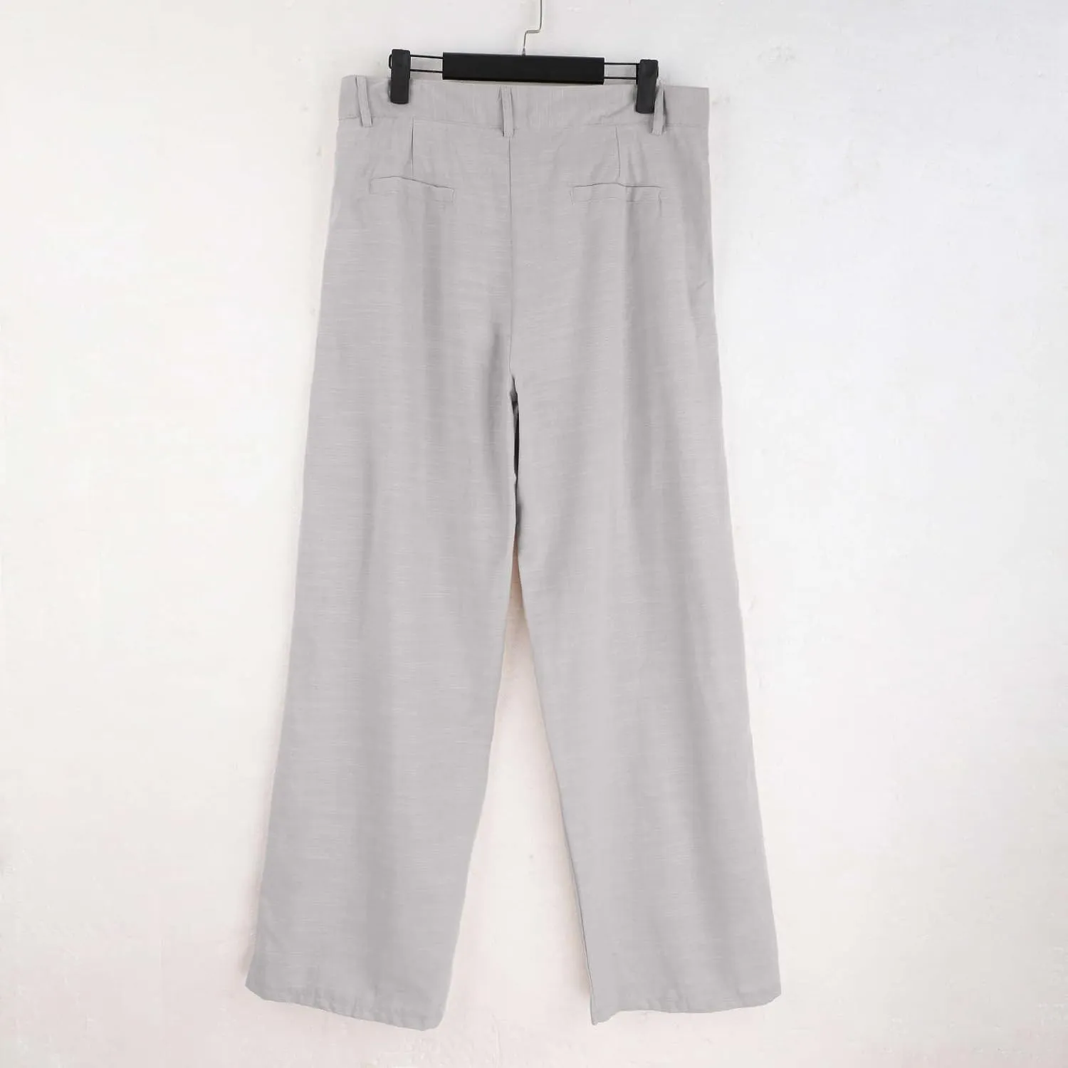 Mens Linen Pants Big and Tall Classic Flat Front Chino Pants Casual Lightweight Straight Leg Summer Beach Trousers