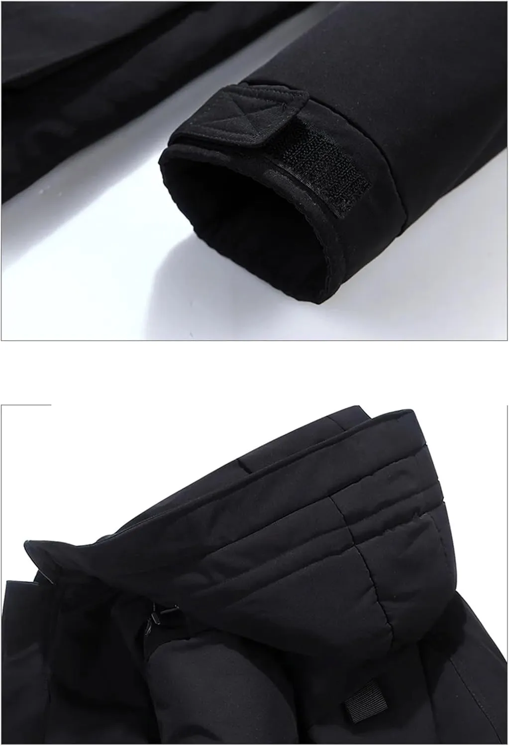 Men's Puffer Jacket Multi-Pocket Hooded Thick Warm Cotton-Padded Coat Winter Heavy Warm Quilted Jackets
