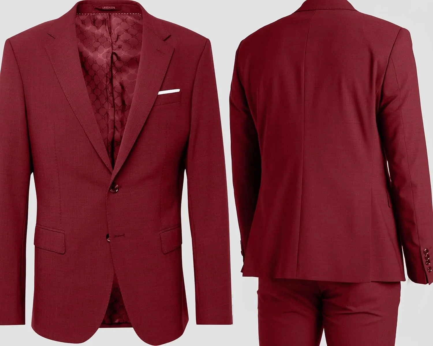 Mens Suits Slim Fit 2 Piece Wedding Prom Tuxedo Classic Blazer Jacket Pants Set