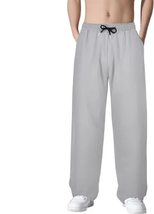 Mens Sweatpants with Pockets Open Bottom Athletic Pants Casual Relaxed Fit Straight Elastic Waist Joggers Outdoor Trousers