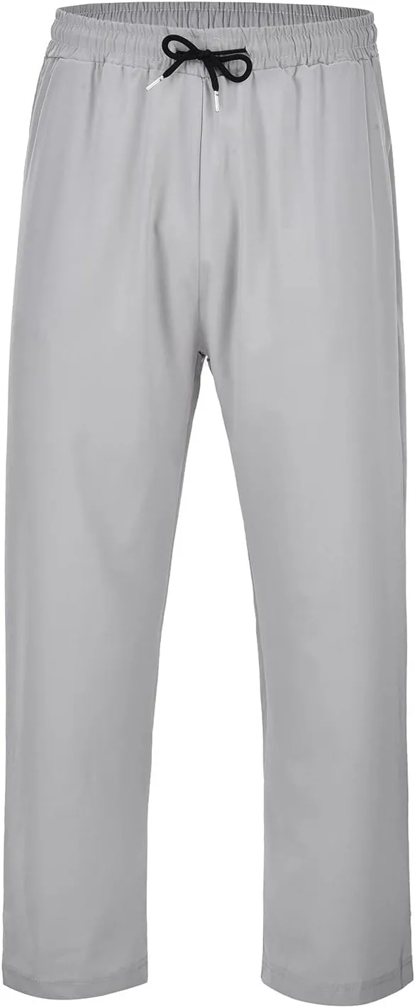 Mens Sweatpants with Pockets Open Bottom Athletic Pants Casual Relaxed Fit Straight Elastic Waist Joggers Outdoor Trousers