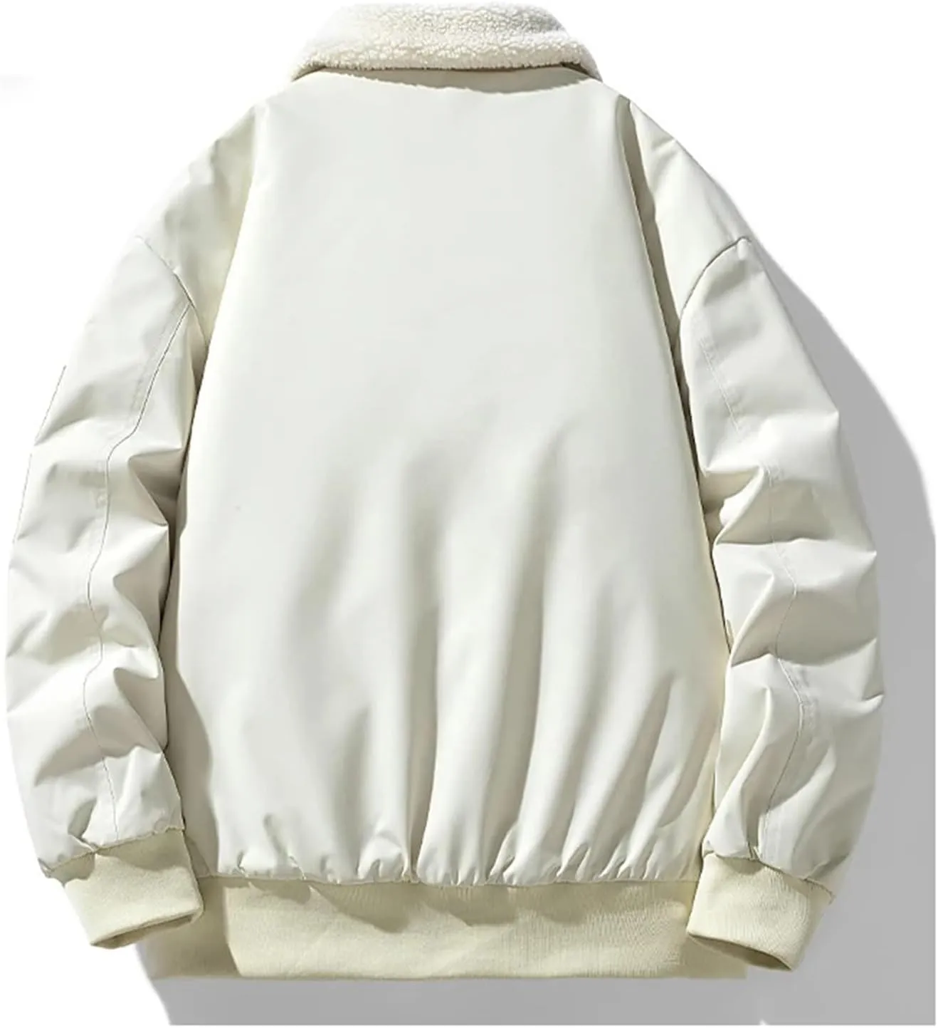 Men's Winter Cotton-Padded Couple Jacket Outdoor Lapel Lamb Wool Thickened Warm Loose Windbreaker Coat