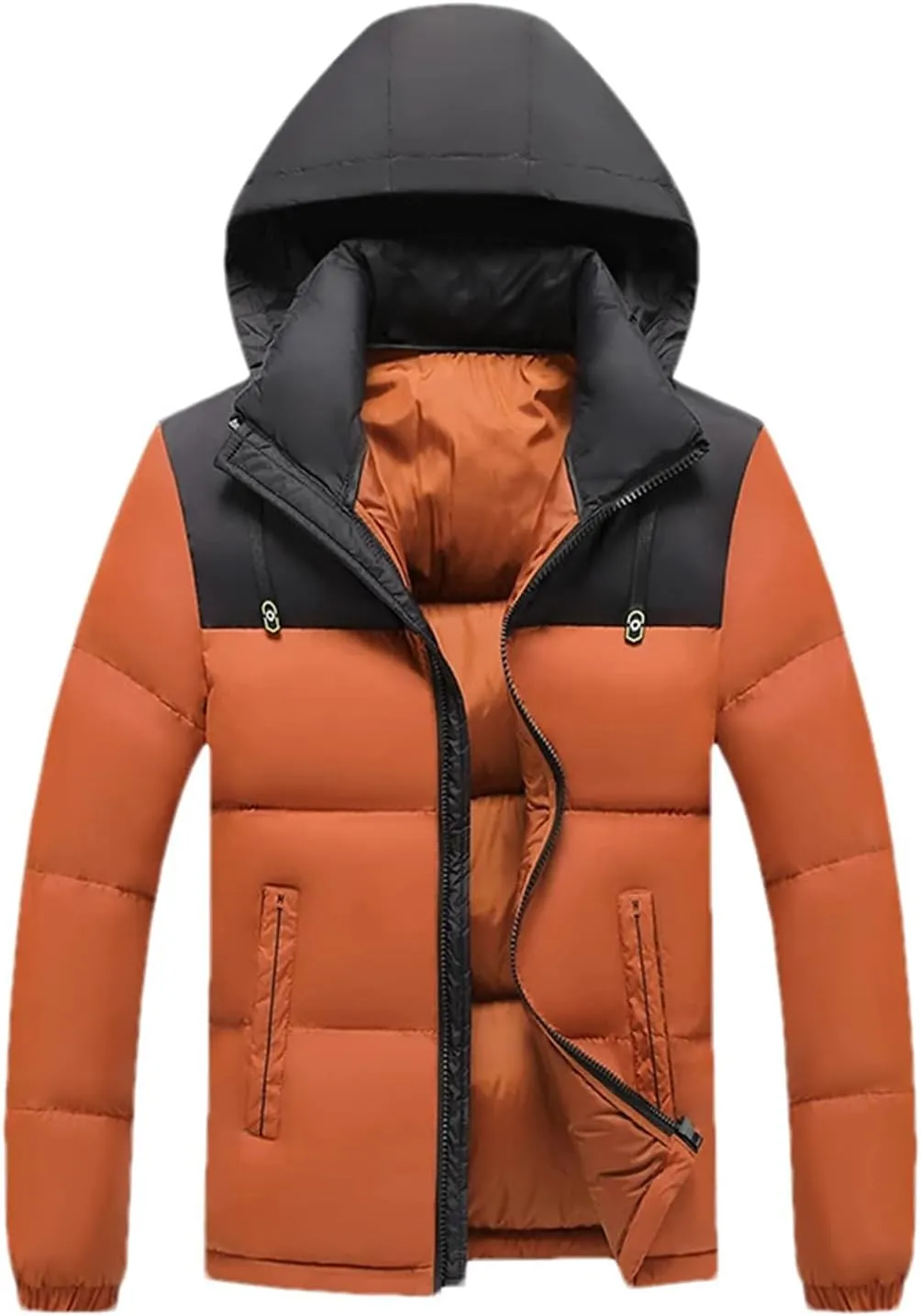 Men's Winter Puffer Jacket Fashion Hooded Down Cotton Padded Coat Casual Thickened Warm Parka Ski Wear