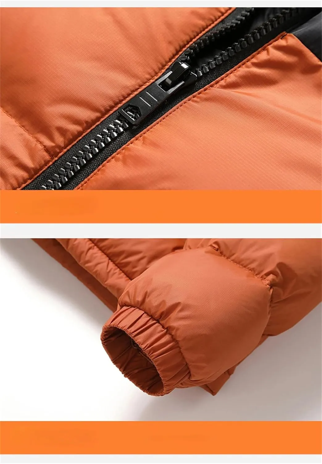 Men's Winter Puffer Jacket Fashion Hooded Down Cotton Padded Coat Casual Thickened Warm Parka Ski Wear