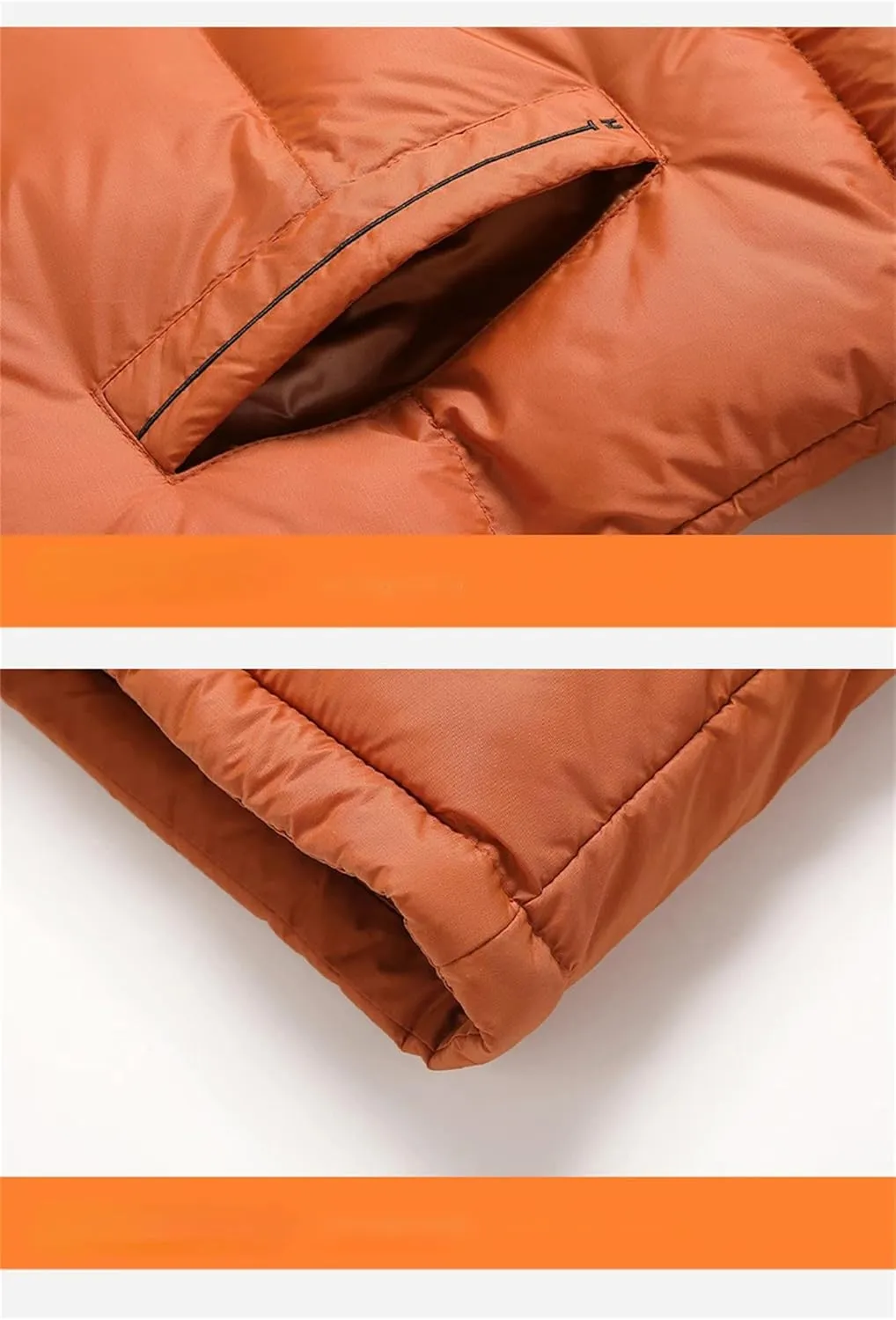 Men's Winter Puffer Jacket Fashion Hooded Down Cotton Padded Coat Casual Thickened Warm Parka Ski Wear