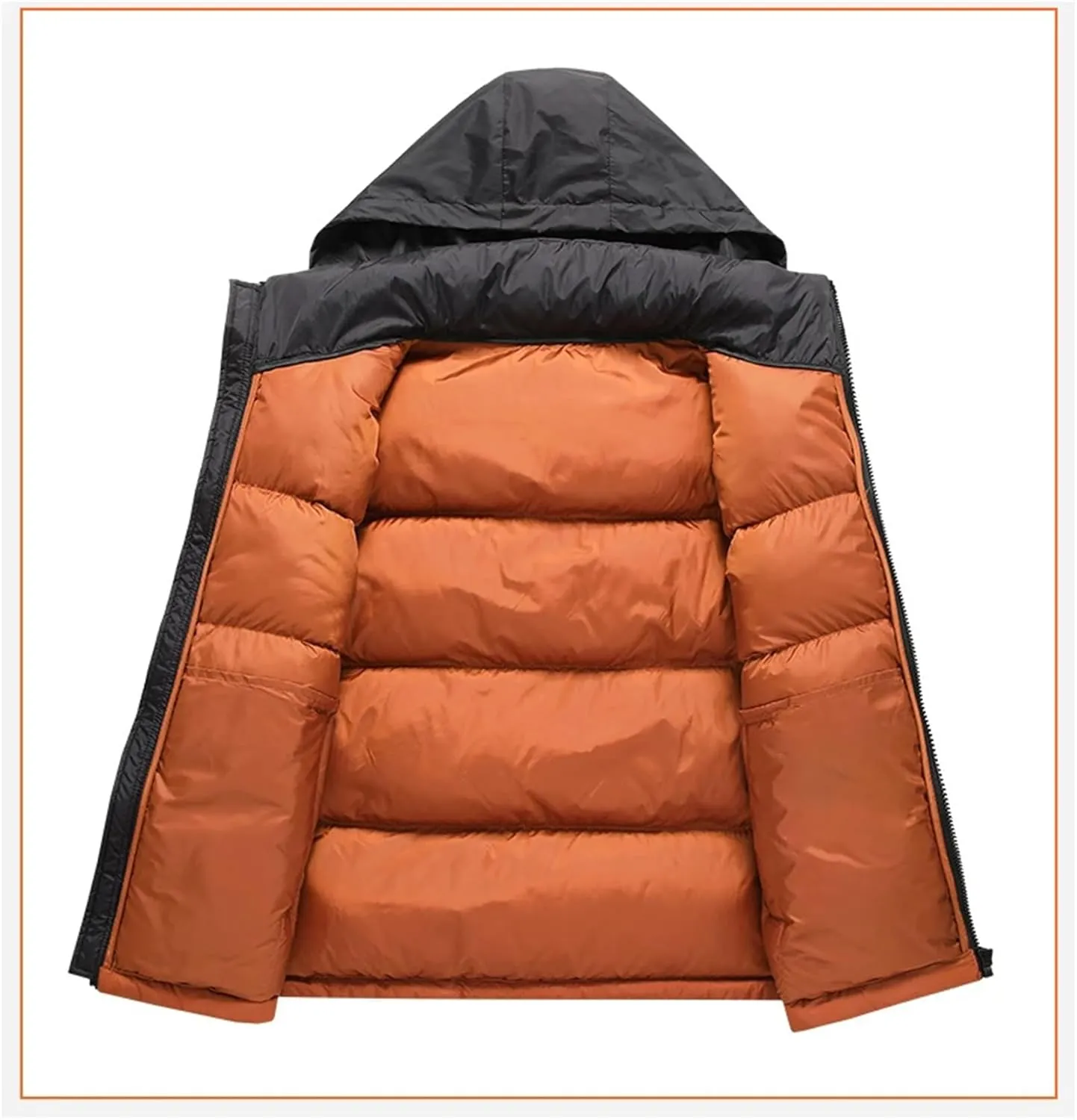 Men's Winter Puffer Jacket Fashion Hooded Down Cotton Padded Coat Casual Thickened Warm Parka Ski Wear