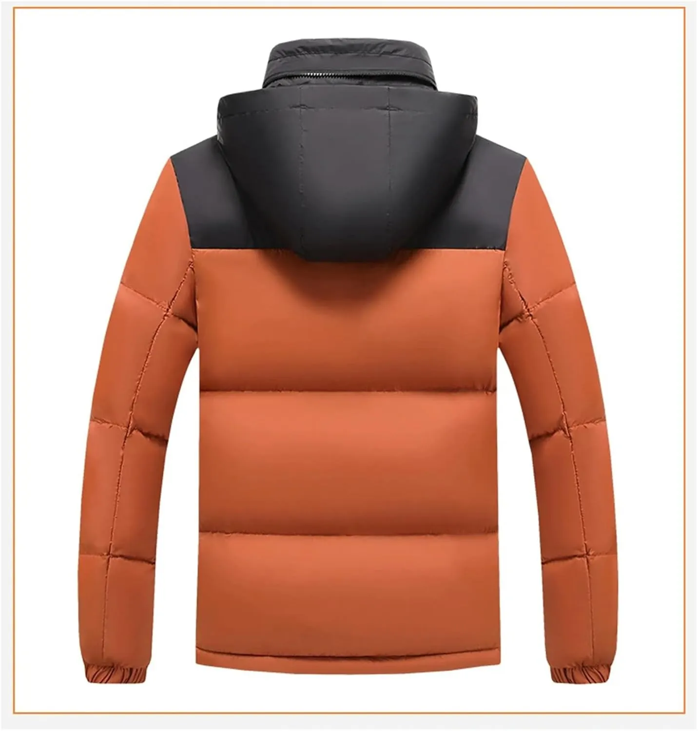 Men's Winter Puffer Jacket Fashion Hooded Down Cotton Padded Coat Casual Thickened Warm Parka Ski Wear