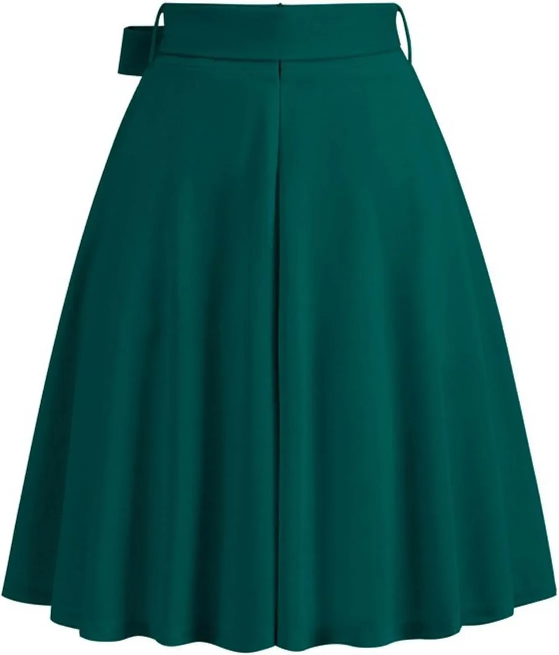 Midi Skirt for Women Ladies Elegant Temperament Retro Solid Color Pocket Belt Skirt Summer Pleated Skirt for