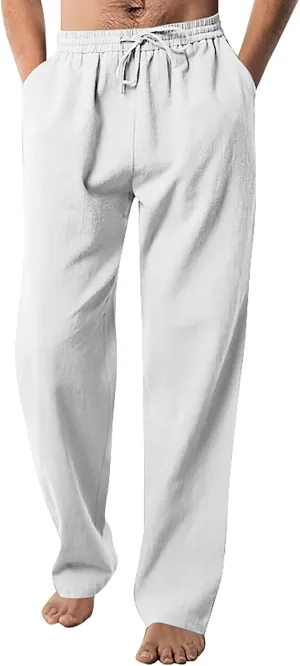 MIDOO Mens Pants Casual Relaxed Fit Baggy Casual Yoga Pants Drawstring Athletic Pants Lightweight Joggers with Pockets