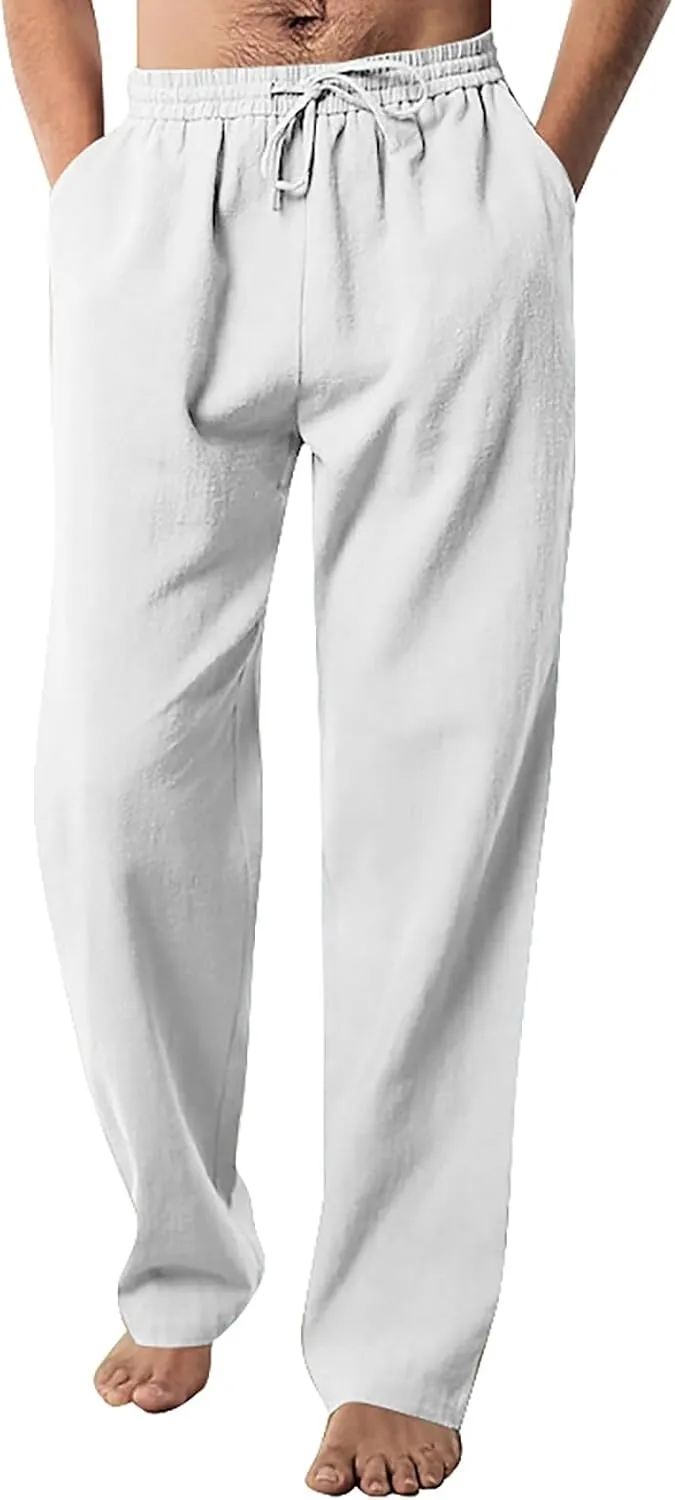 MIDOO Mens Pants Casual Relaxed Fit Baggy Casual Yoga Pants Drawstring Athletic Pants Lightweight Joggers with Pockets