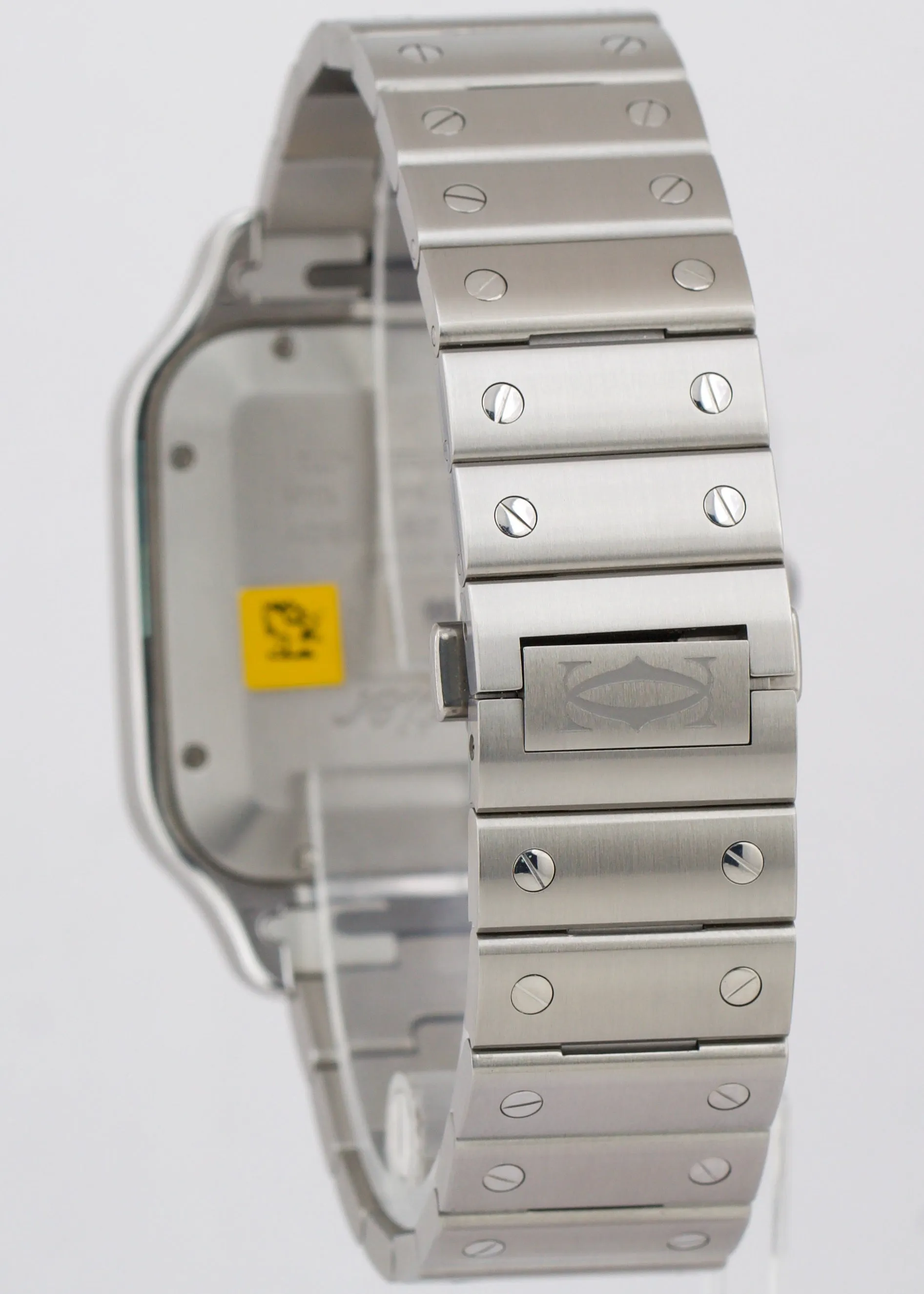 MINT PAPERS Cartier Santos 39.8mm White Steel Leather 4072 Watch WSSA0018 BOX