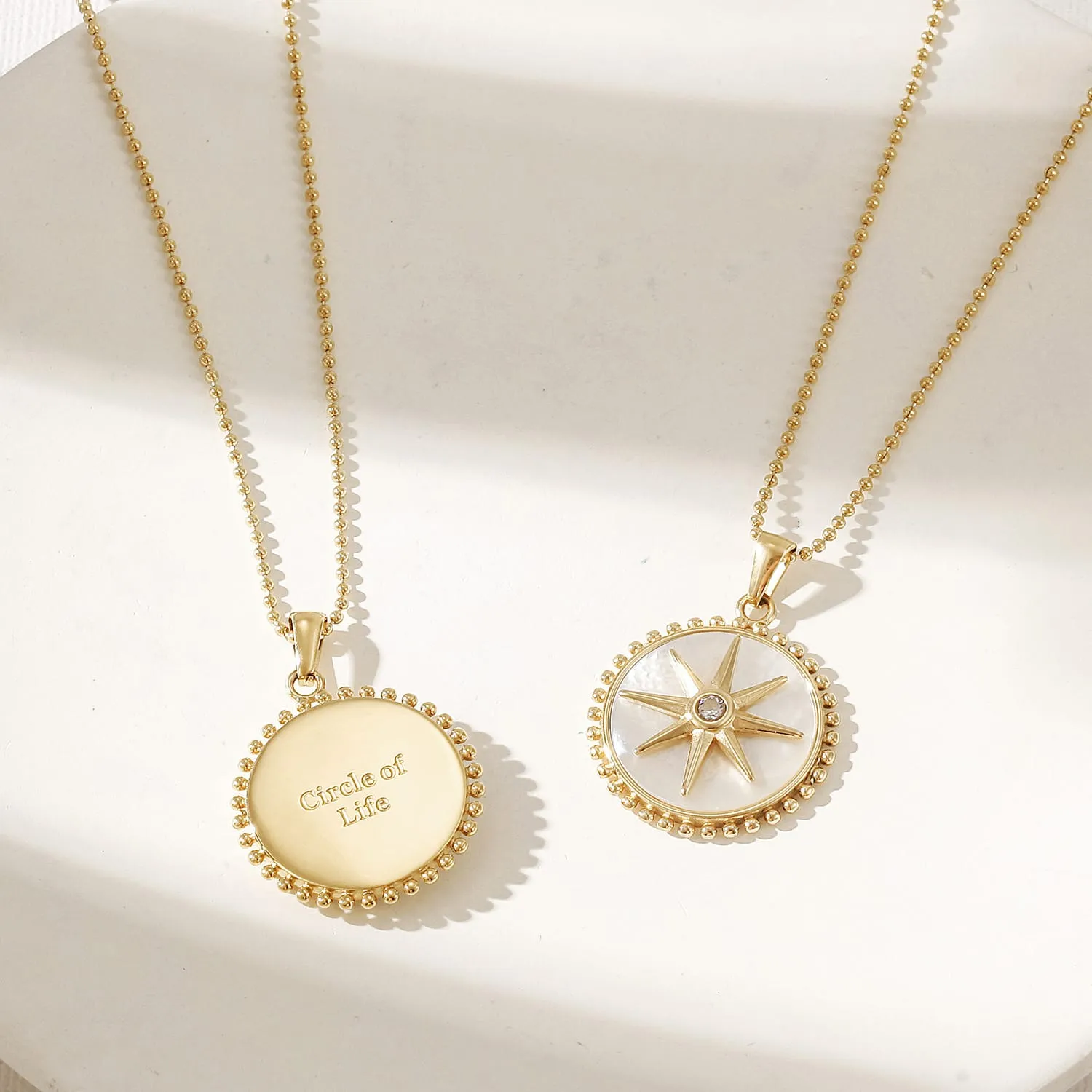 Mother of Pearl Circle Of Life Necklace