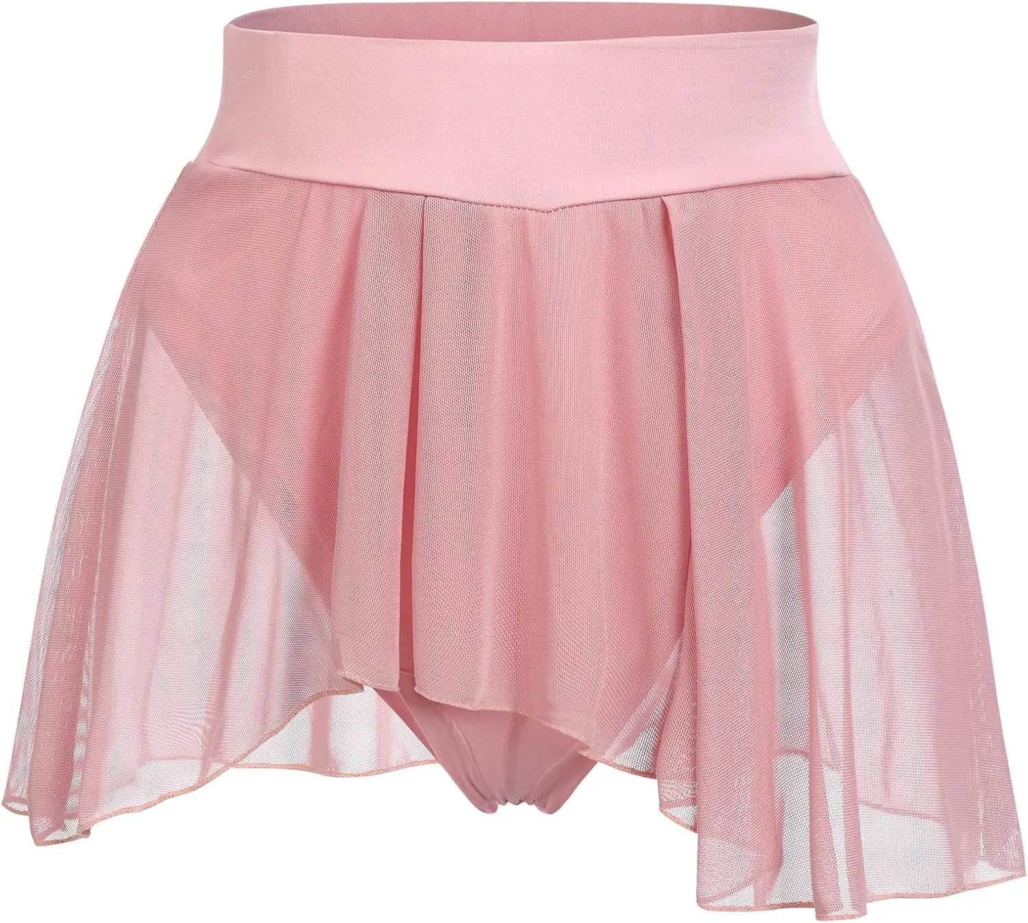 ODASDO Women's Pole Dance Outfit Rave Shorts Ruffle Panties Skirt Mesh Booty Bottoms Hot Pants Workout Clubwear